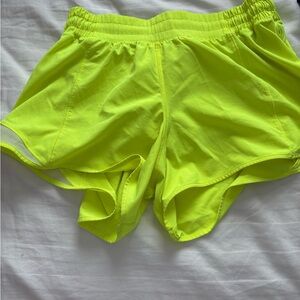 Lululemon Neon Yellow Hotty Hot Shorts